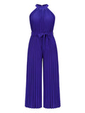 Cutout Tied Pleated Sleeveless Jumpsuit - Trendsi - Flyclothing LLC