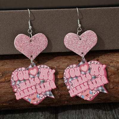 Heart Shape Wooden Earrings - Trendsi - Flyclothing LLC