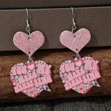 Heart Shape Wooden Earrings - Trendsi - Flyclothing LLC