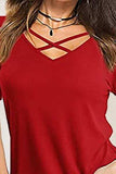 Crisscross Short Sleeve T-Shirt - Trendsi - Flyclothing LLC