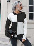 Contrast Drop Shoulder Sweater - Trendsi - Flyclothing LLC