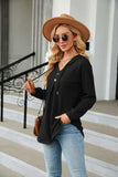 Long Sleeve Hooded Blouse - Trendsi - Flyclothing LLC