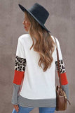 Waffle-Knit Leopard Round Neck Long Sleeve T-Shirt - Trendsi - Flyclothing LLC