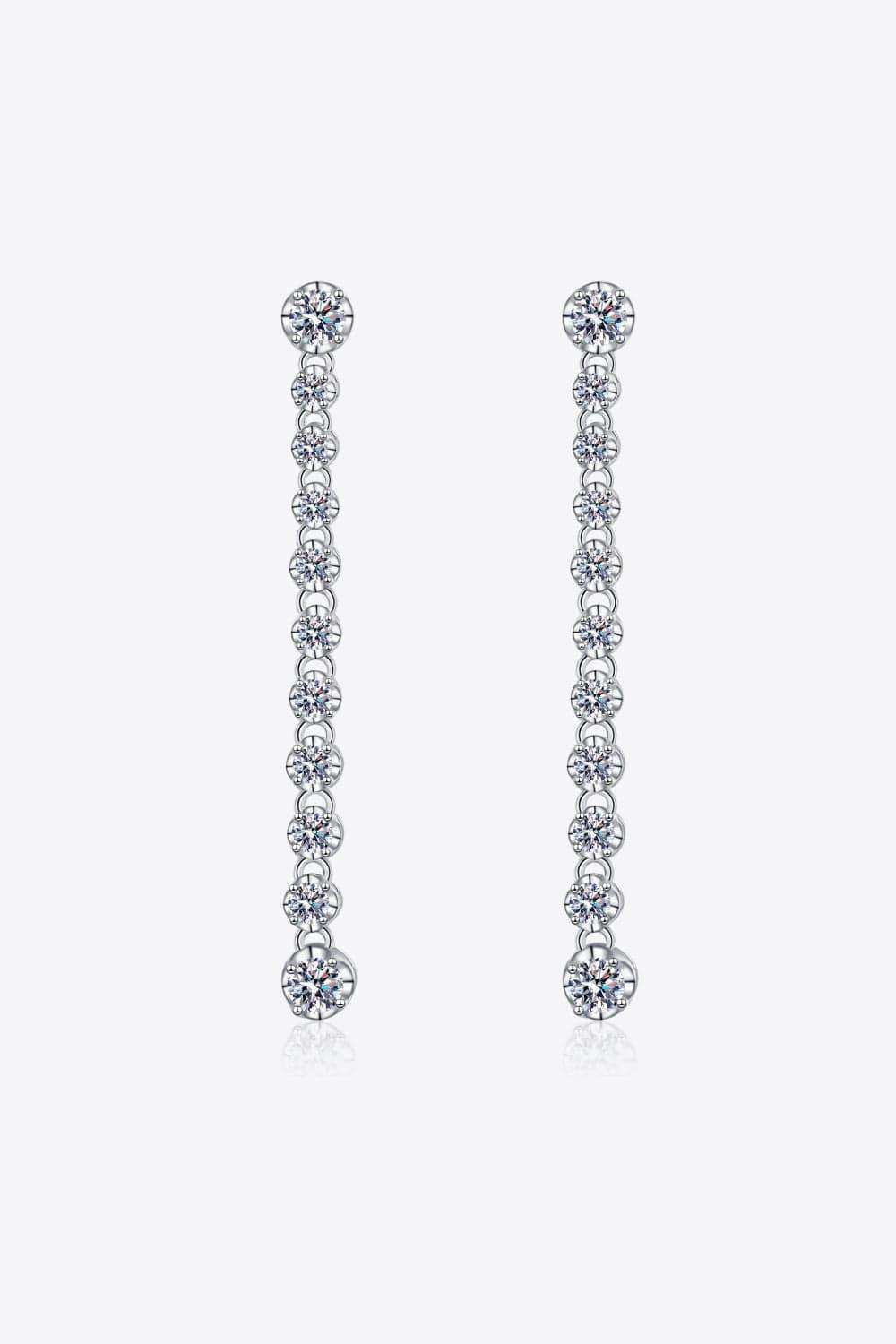 1.18 Carat Moissanite Long Earrings - Trendsi - Flyclothing LLC