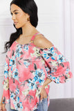 Sew In Love Full Size Fresh Take Floral Cold-Shoulder Top - Trendsi - Flyclothing LLC