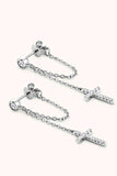 Moissanite 925 Sterling Silver Cross Earrings - Trendsi - Flyclothing LLC