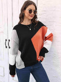 Color Block Round Neck Sweater - Trendsi - Flyclothing LLC