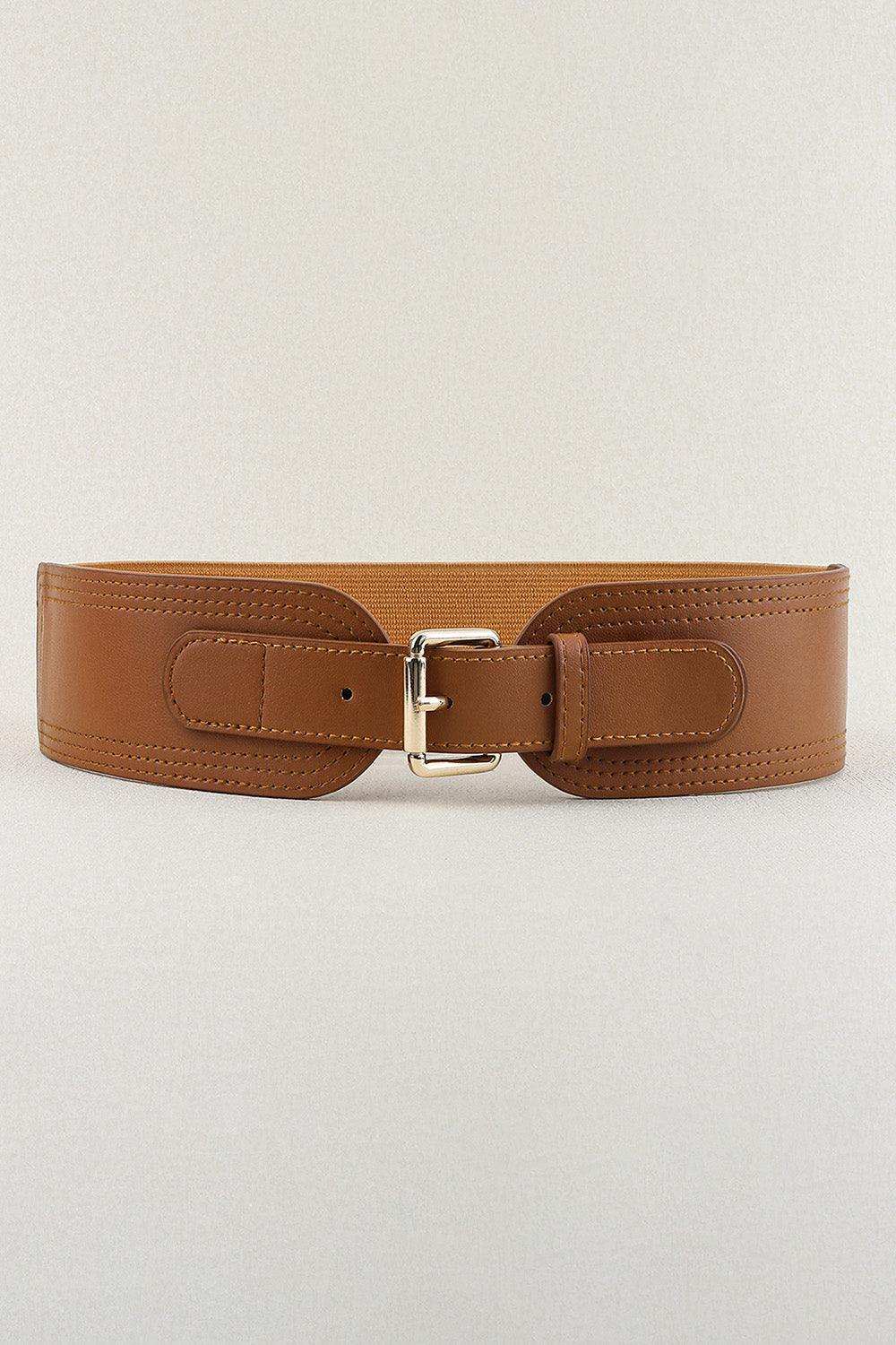 Elastic Wide PU Belt - Trendsi - Flyclothing LLC