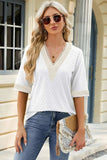 V-Neck Half Sleeve T-Shirt - Trendsi - Flyclothing LLC