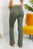 Zenana Clementine Full Size High-Rise Bootcut Jeans in Olive - Trendsi - Flyclothing LLC