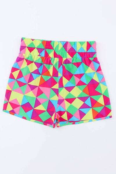 Color Block Elastic Waist Shorts - Trendsi - Flyclothing LLC