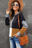 Color Block Round Neck Sweatshirt - Trendsi - Flyclothing LLC