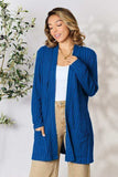 Basic Bae Full Size Ribbed Open Front Cardigan with Pockets - Trendsi - Flyclothing LLC