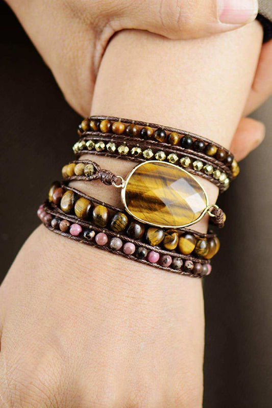 Natural Stone Layered Bracelet - Trendsi - Flyclothing LLC
