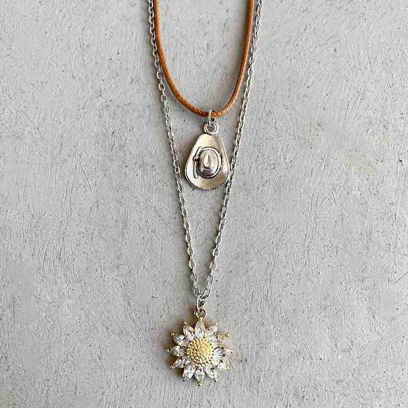 Sunflower Pendant Necklace Set - Trendsi - Flyclothing LLC