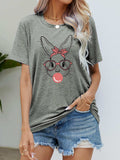 Easter Bunny Graphic Round Neck T-Shirt - Trendsi - Flyclothing LLC
