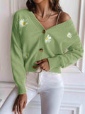Floral Button Up Cardigan - Trendsi - Flyclothing LLC
