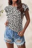 Printed Round Neck Short Sleeve T-Shirt - Trendsi - Flyclothing LLC