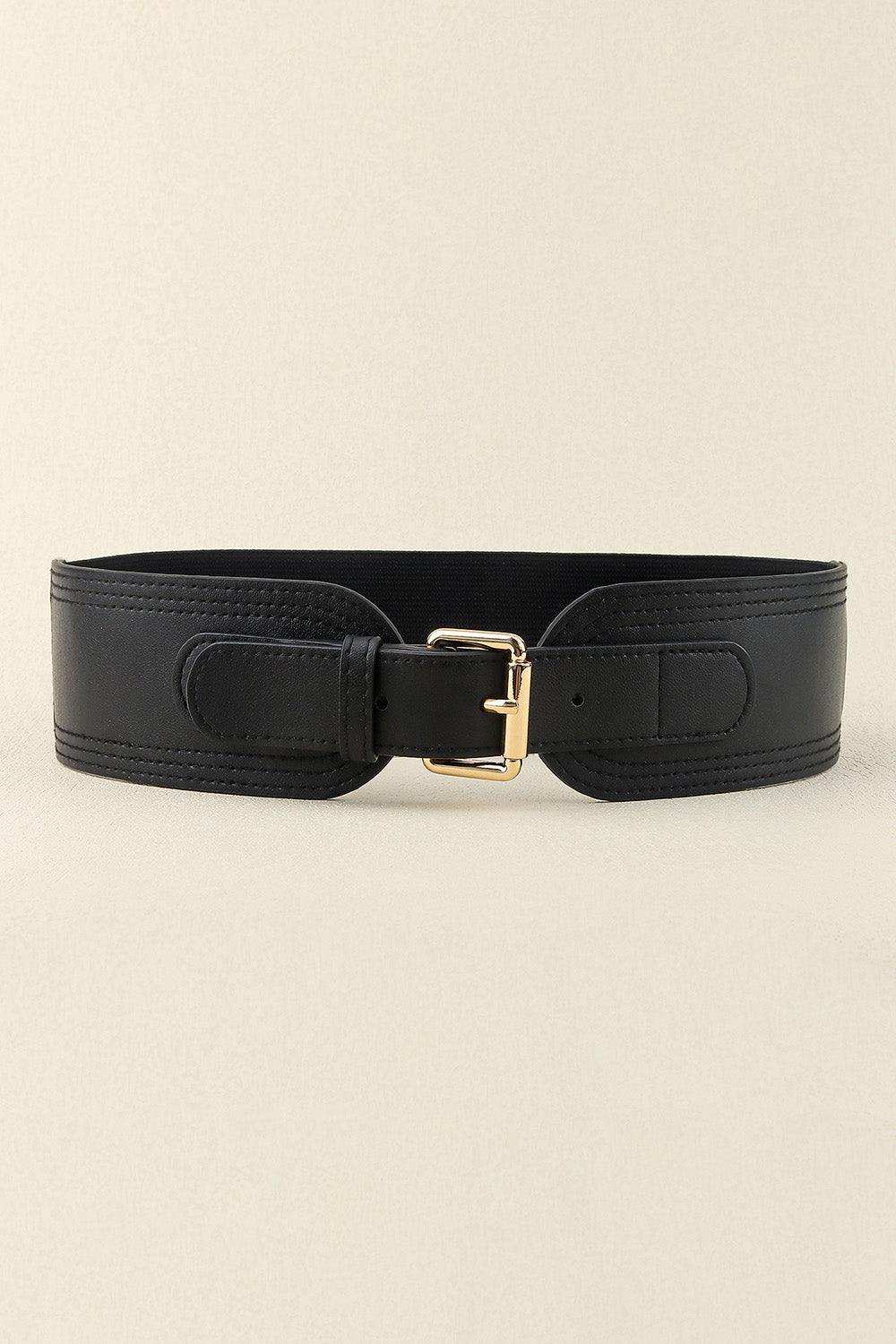 Elastic Wide PU Belt - Trendsi - Flyclothing LLC