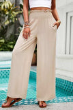Smocked Wide Leg Pants with Pockets - Trendsi - Flyclothing LLC