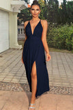 Sleeveless Plunge Neck Slit Maxi Dress - Trendsi - Flyclothing LLC