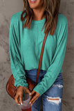 Seam Detail Round Neck Long Sleeve Top - Trendsi - Flyclothing LLC