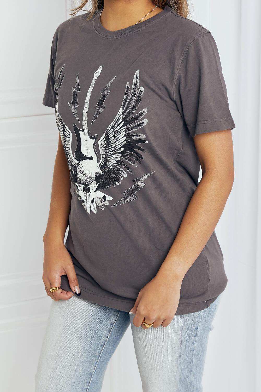 mineB Full Size Eagle Graphic Tee Shirt - Trendsi - Flyclothing LLC