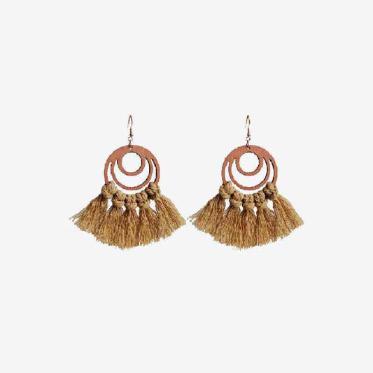 Tassel Detail Geometric Earrings - Trendsi - Flyclothing LLC