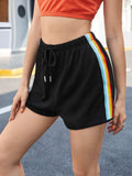 Side Stripe Drawstring Shorts - Trendsi - Flyclothing LLC