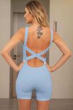 Crisscross Wide Strap Active Romper - Trendsi - Flyclothing LLC