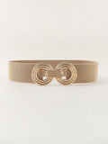Geometric Buckle Elastic Wide Belt - Trendsi - Flyclothing LLC