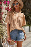Round Neck Puff Sleeve Blouse - Trendsi - Flyclothing LLC