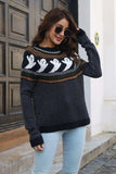 Ribbed Round Neck Long Sleeve Pullover Sweater - Trendsi - Flyclothing LLC