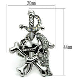 Alamode Ruthenium White Metal Ring with Top Grade Crystal in Clear - Alamode - Flyclothing LLC