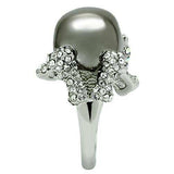 Alamode Rhodium + Ruthenium White Metal Ring with Top Grade Crystal in Aurora Borealis (Rainbow Effect) - Alamode - Flyclothing LLC