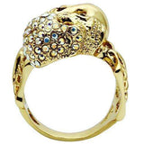 Alamode Gold White Metal Ring with Top Grade Crystal in Aurora Borealis (Rainbow Effect) - Alamode - Flyclothing LLC