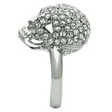 Alamode Rhodium White Metal Ring with Top Grade Crystal in Clear - Alamode - Flyclothing LLC