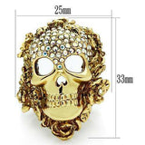 Alamode Gold White Metal Ring with Top Grade Crystal in Aurora Borealis (Rainbow Effect) - Alamode - Flyclothing LLC