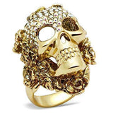 Alamode Gold White Metal Ring with Top Grade Crystal in Aurora Borealis (Rainbow Effect) - Alamode - Flyclothing LLC