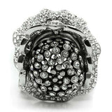 Alamode Matte Rhodium & Rhodium White Metal Ring with Top Grade Crystal in Clear - Alamode - Flyclothing LLC