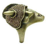 Alamode Antique Copper White Metal Ring with Top Grade Crystal in Citrine Yellow - Alamode - Flyclothing LLC