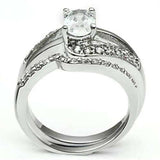 Alamode Rhodium Brass Ring with AAA Grade CZ in Clear - Alamode - Flyclothing LLC