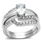 Alamode Rhodium Brass Ring with AAA Grade CZ in Clear - Alamode - Flyclothing LLC