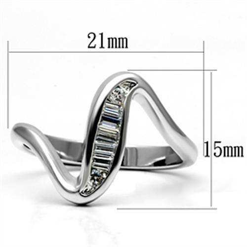 Alamode Rhodium Brass Ring with AAA Grade CZ in Clear - Alamode - Flyclothing LLC