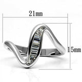 Alamode Rhodium Brass Ring with AAA Grade CZ in Clear - Alamode - Flyclothing LLC