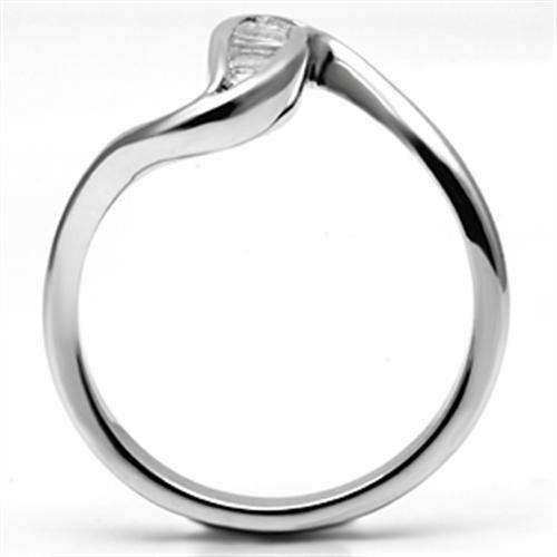 Alamode Rhodium Brass Ring with AAA Grade CZ in Clear - Alamode - Flyclothing LLC