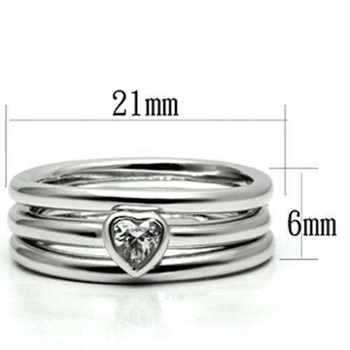 Alamode Rhodium Brass Ring with AAA Grade CZ in Clear - Alamode - Flyclothing LLC