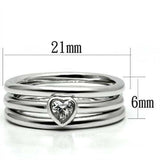 Alamode Rhodium Brass Ring with AAA Grade CZ in Clear - Alamode - Flyclothing LLC