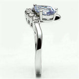 Alamode Rhodium Brass Ring with AAA Grade CZ in Light Amethyst - Alamode - Flyclothing LLC