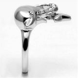 Alamode Rhodium Brass Ring with Top Grade Crystal in Clear - Alamode - Flyclothing LLC